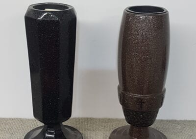 Black and brown memorial vase